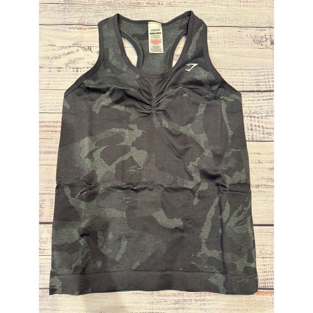 Gymshark NEW Adapt Camo Seamless Tank in Black Size Medium